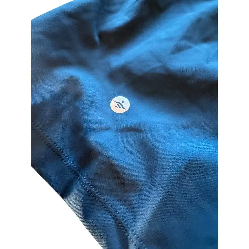 Halara XL Long High Waisted Athletic Running Shorts Built-In Liner Blue